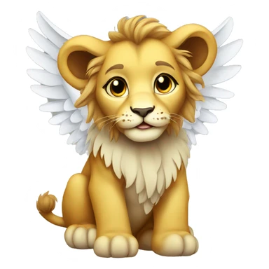 Cute Lion cub with wings sticker