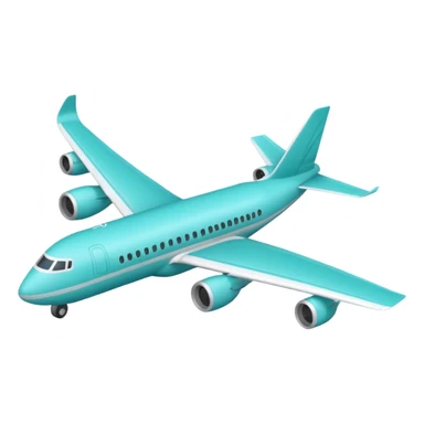 Minimalist outline airplane with elegant wings, monoline icon, thin contour lines, no fill, transparent background, vector style, premium travel emoji, aqua teal #40B2D6 outline, 512x512 sticker