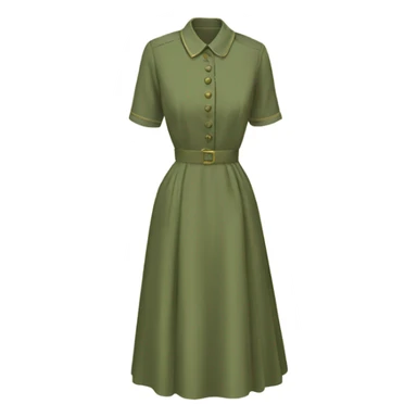 Khaki green vintage dress sticker