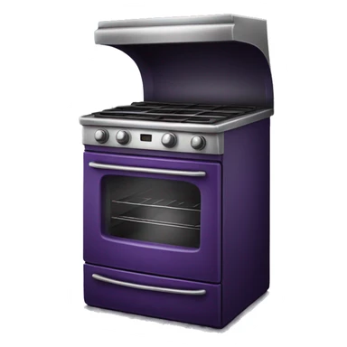 Realistic dark purple oven isolated.  sticker