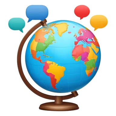 globe with translation speech bubbles sticker