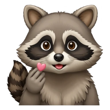Raccoon blowing kisses sticker