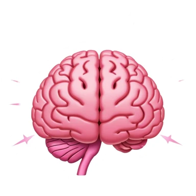 A ** pink human brain** with a energy energy beam of light thought around it s... radiating loving thoughts while it rewires itself hearts  sticker