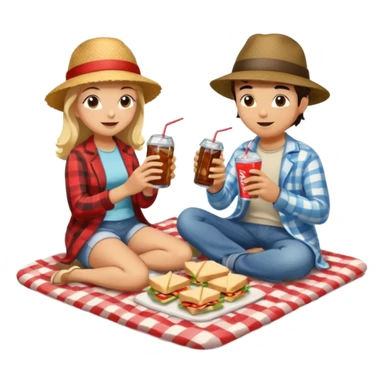 picnic with sandwiches, drinks sticker