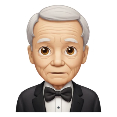 elderly with bow tie sticker