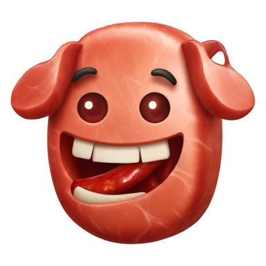 meat with chili sticker