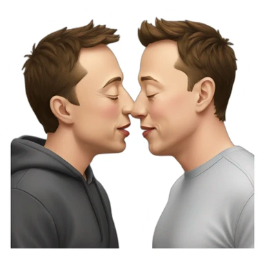 Elon Musk kissing Zuckerberg sticker