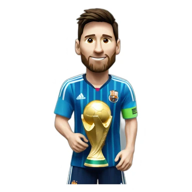 LIONEL MESSI WITH WORLD CUP TROPHY sticker