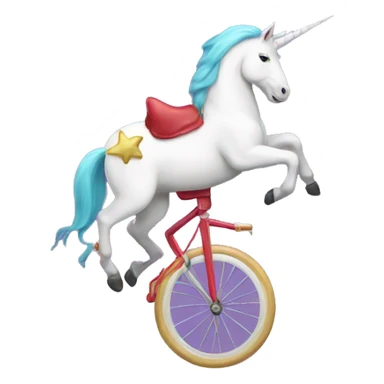 an upside down unicorn riding a unicycle sticker