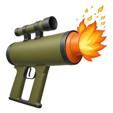 olive colored two-handled bazooka firing sticker