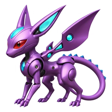 Futuristic armored cyber-Mewtwo-Sableye-Genesect-Deoxys-Espeon-alien-hybrid-fusion sticker