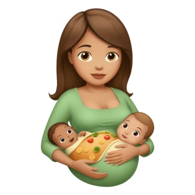 Pregnant lady but the baby is food sticker