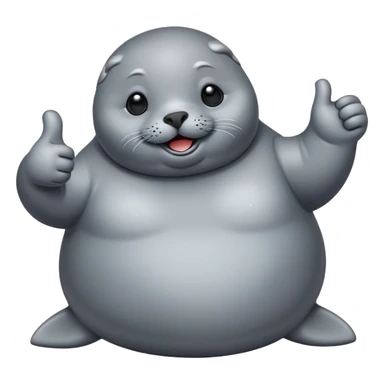 Fat seal giving a thumbs up sticker