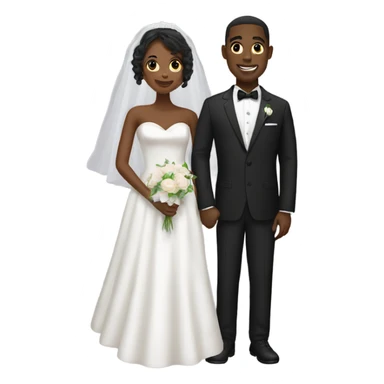 Black couple getting married  sticker