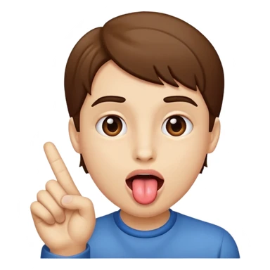 Tongue out with hand to the side sticker
