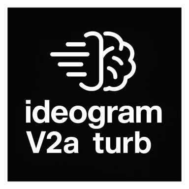 recreate this logo with text of "ideogram V2a turb", MAKE IT FIT IN SQAURE  sticker