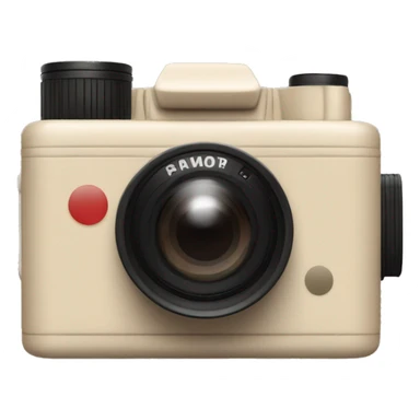 beige Palaroid camera with a photo card sticking out of it sticker