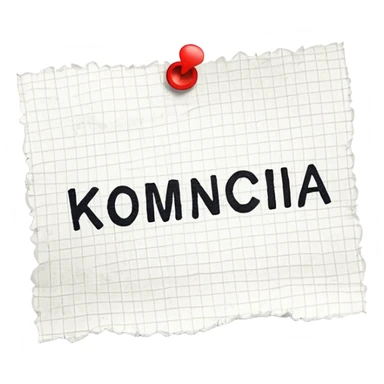 A piece of paper where the word is written “комиссия»  sticker