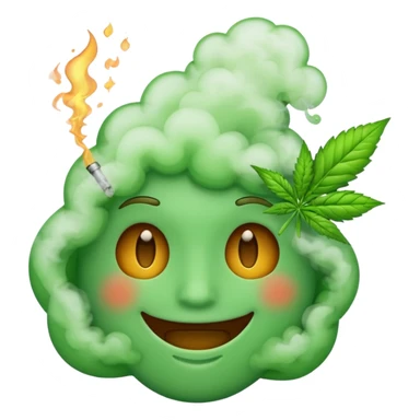 Emoji smoking weed sticker