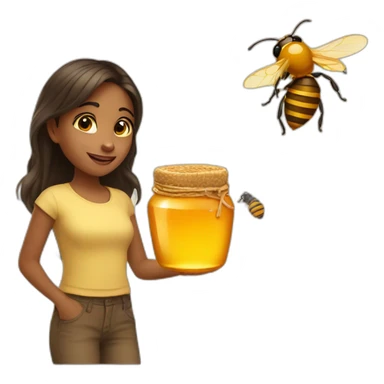 Girl and the honey sticker