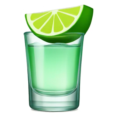 Tequila shot with lime sticker