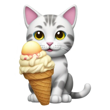 rainbow cat with ice cream sticker