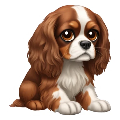 Cavalier King Charles spaniel tricolor with a sloth  sticker