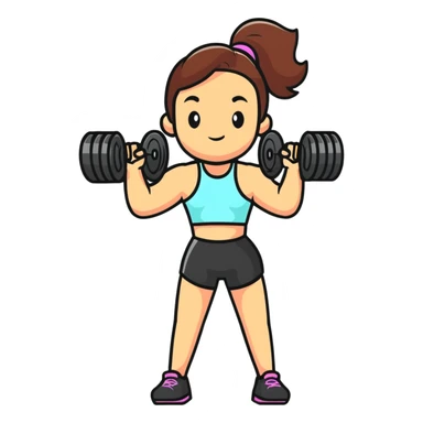 girl lifting a dumbbell sticker