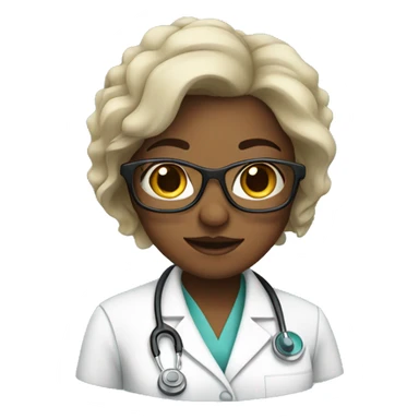 female doctor with glasses sticker