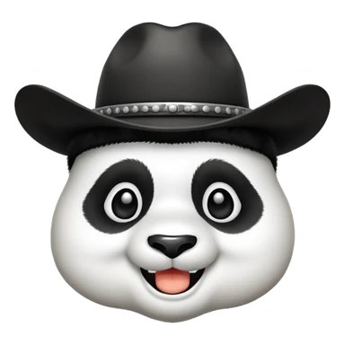 A panda head whit cowboy hat sticker