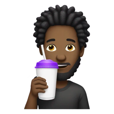black man with dreadlocks holding a styrofoam cup filled with purple liquid  sticker