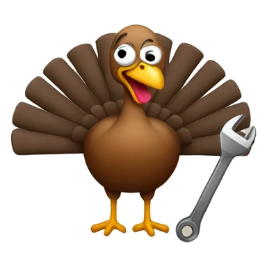 Turkey with wrench  sticker