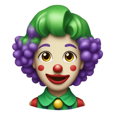 Clown with a purple suit with red lipstick and green hair  sticker