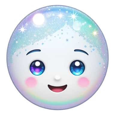 white glory glitter sticker