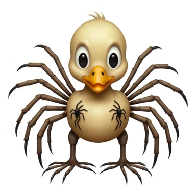 Zombie duckling with spider legs horror sticker