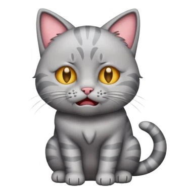 Emoji cat full body hurt and crying sticker