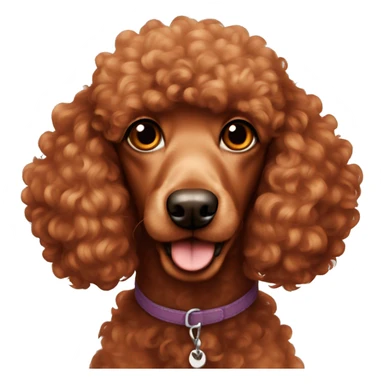 red colored poodle with brown eyes sticker