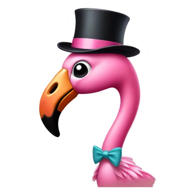 Flamingo with a top hat sticker