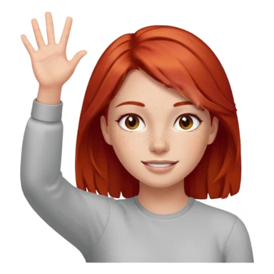 Not guilty hands up smirk girl red hair sticker