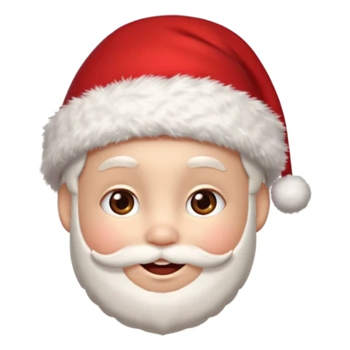 A small smiling face wearing a red Santa hat with a pompom, rosy cheeks and twinkling eyes, conveying a warm, festive vibe. It should be a trolling smile. sticker