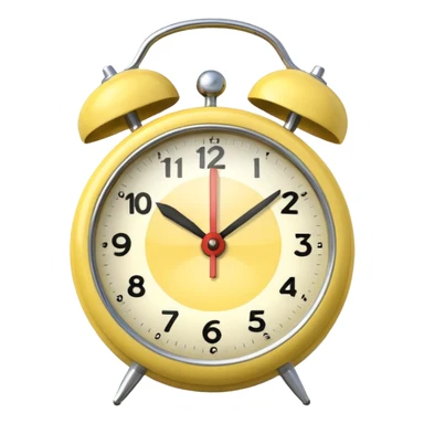 pale yellow alarm clock sticker