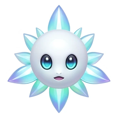 Futuristic modern ethereal Iridescent white pale fakemon sticker