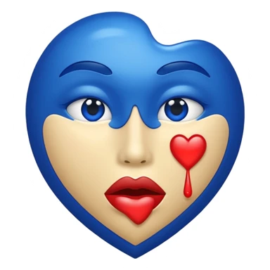 the original kiss mark emoji but instead of it being red it is royal blue  sticker