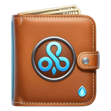 friendly wallet with Polkassembly logo and glowing link icon indicating wallet connection to Polkassembly sticker