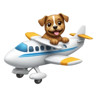 Dog flying an airplane  sticker