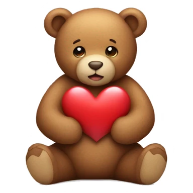 A teddy bear holding a heart in its hands  sticker