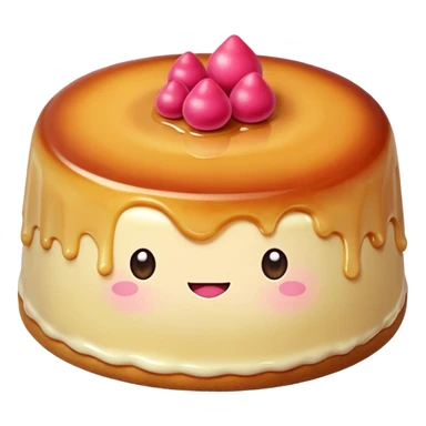 pink kawaii flan sticker