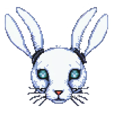futuristic rabbit robot face, only the face sticker
