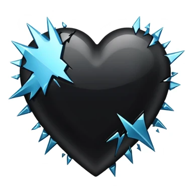 Black heart broken sticker