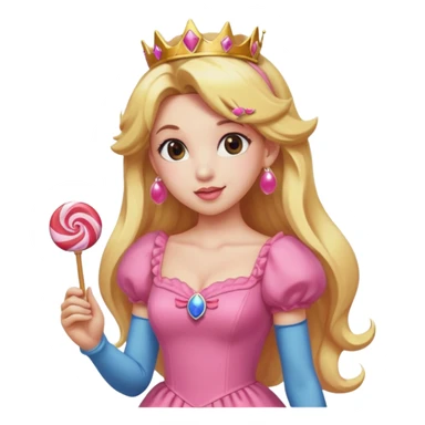 Princess peach with a lollipop sticker